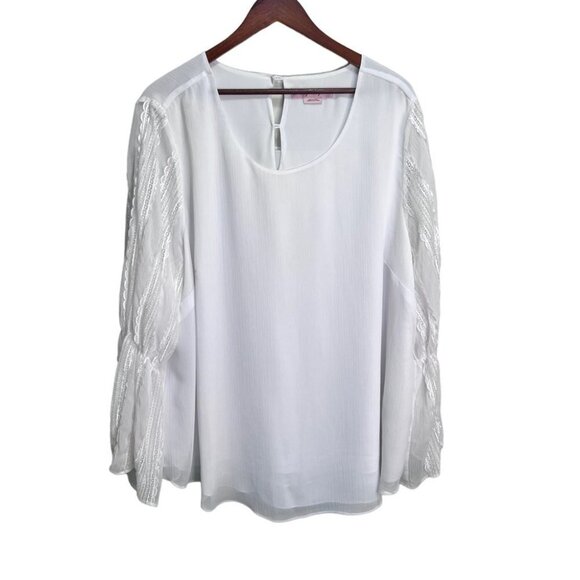 PENNINGTON'S White Boho  Blouse Size 2x - Picture 1 of 8